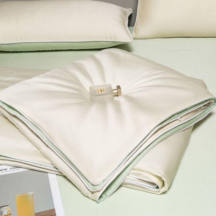 91家纺网 家纺一手货源 找家纺 悦织湾家纺 2026春夏新款麻绳款冰丝夏被夏凉被空调被 麻绳款夏被-芝士果绿