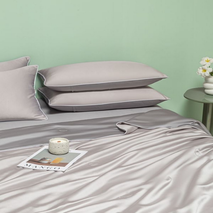 91家纺网 家纺一手货源 找家纺 悦织湾家纺 2026春夏新款麻绳款冰丝夏被夏凉被空调被 麻绳款夏被-青灰+高级灰