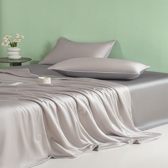 91家纺网 家纺一手货源 找家纺 悦织湾家纺 2026春夏新款麻绳款冰丝夏被夏凉被空调被 麻绳款夏被-青灰+高级灰