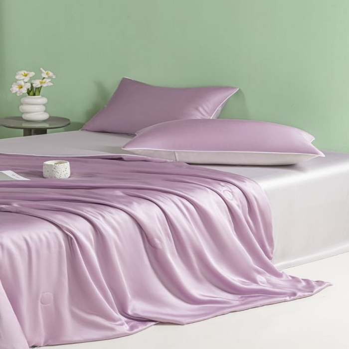 91家纺网 家纺一手货源 找家纺 悦织湾家纺 2026春夏新款麻绳款冰丝夏被夏凉被空调被 麻绳款夏被-风信紫+青灰