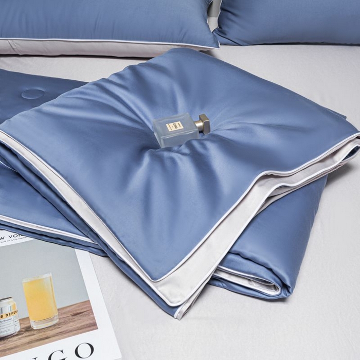 91家纺网 家纺一手货源 找家纺 悦织湾家纺 2026春夏新款麻绳款冰丝夏被夏凉被空调被 麻绳款夏被-星海蓝+青灰