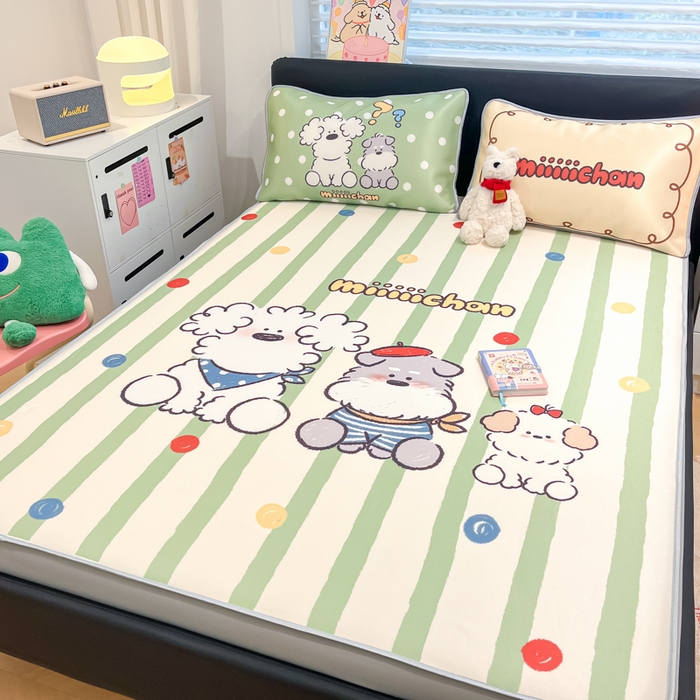 91家纺网 家纺一手货源 找家纺 （总）暮思家居 2026新款正版授权miiiiichan大版数码印花可机洗1200D冰丝席子凉席