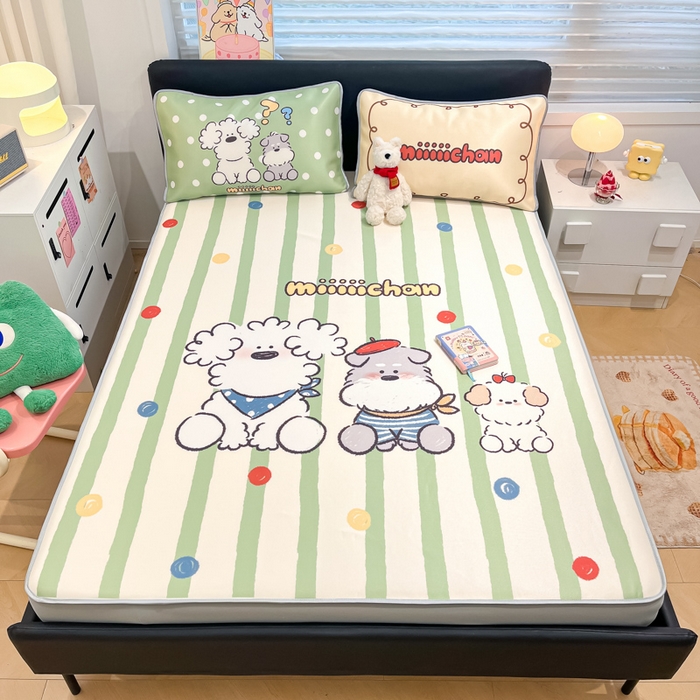 91家纺网 家纺一手货源 找家纺 （总）暮思家居 2026新款正版授权miiiiichan大版数码印花可机洗1200D冰丝席子凉席