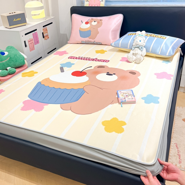 91家纺网 家纺一手货源 找家纺 （总）暮思家居 2026新款正版授权miiiiichan大版数码印花可机洗1200D冰丝席子凉席