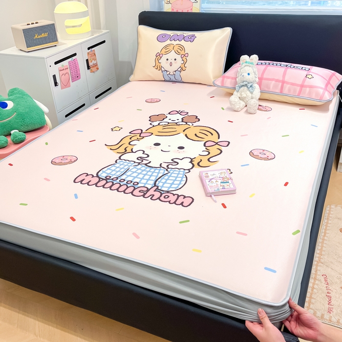 91家纺网 家纺一手货源 找家纺 （总）暮思家居 2026新款正版授权miiiiichan大版数码印花可机洗1200D冰丝席子凉席