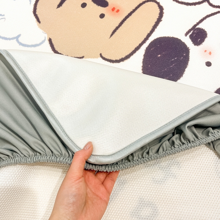 91家纺网 家纺一手货源 找家纺 暮思家居 2026新款正版授权miiiiichan大版数码印花可机洗1200D冰丝席子凉席 心愿小狗