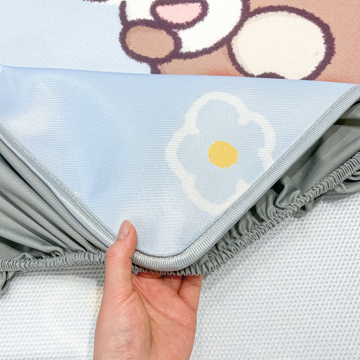 91家纺网 家纺一手货源 找家纺 暮思家居 2026新款正版授权miiiiichan大版数码印花可机洗1200D冰丝席子凉席 熊仔派对