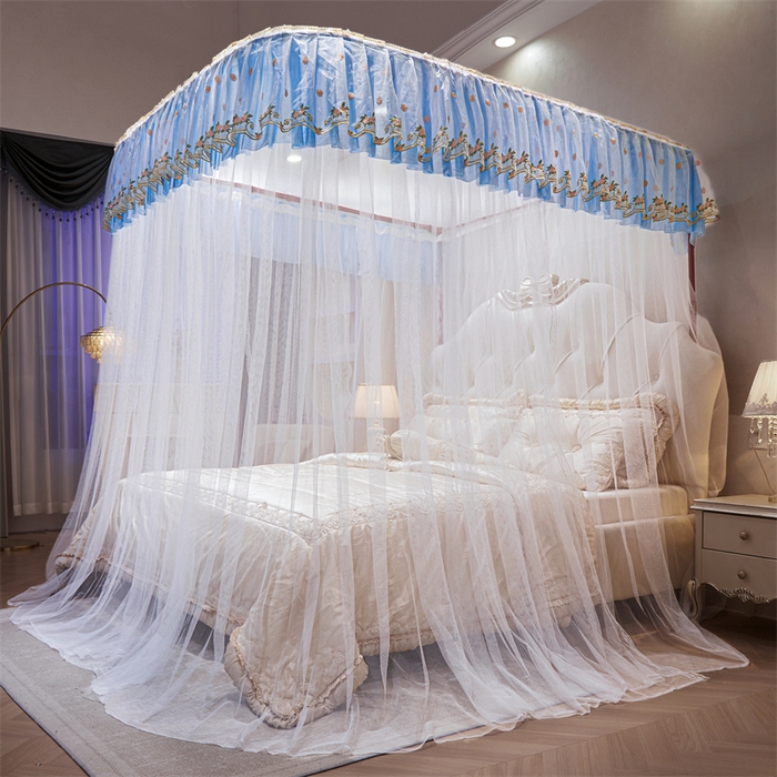 91家纺网 家纺一手货源 找家纺 舞夜盛世 2026新款超大空间加密加厚导轨款蚊帐-D-01 D-01-蓝白