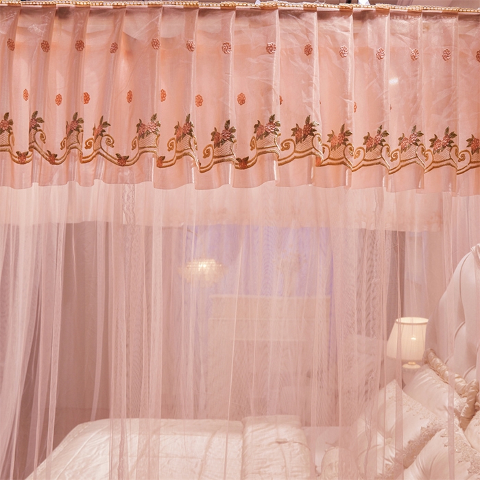 91家纺网 家纺一手货源 找家纺 舞夜盛世 2026新款超大空间加密加厚导轨款蚊帐-D-01 D-01-玉色