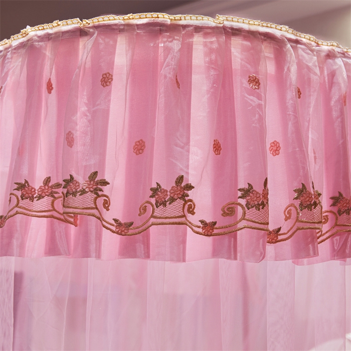 91家纺网 家纺一手货源 找家纺 舞夜盛世 2026新款超大空间加密加厚导轨款蚊帐-D-01 D-01-粉色