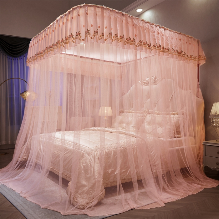 91家纺网 家纺一手货源 找家纺 舞夜盛世 2026新款超大空间加密加厚导轨款蚊帐-D-01 D-01-玉色