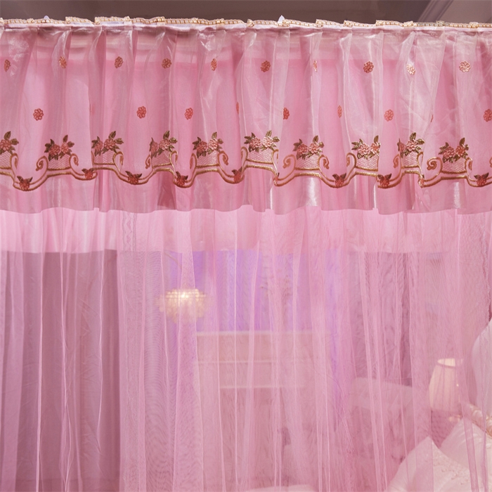 91家纺网 家纺一手货源 找家纺 舞夜盛世 2026新款超大空间加密加厚导轨款蚊帐-D-01 D-01-粉色
