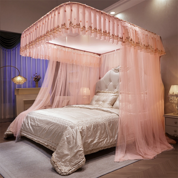 91家纺网 家纺一手货源 找家纺 舞夜盛世 2026新款超大空间加密加厚导轨款蚊帐-D-01 D-01-玉色