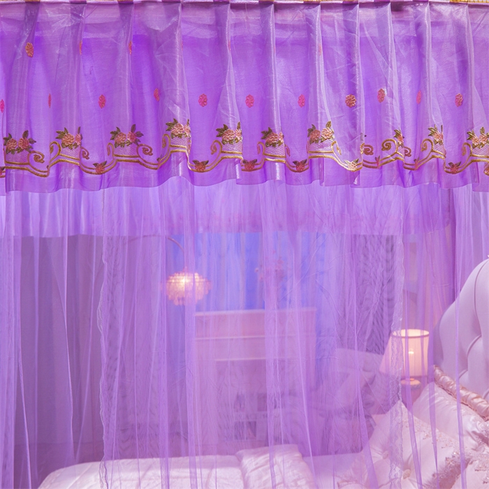 91家纺网 家纺一手货源 找家纺 舞夜盛世 2026新款超大空间加密加厚导轨款蚊帐-D-01 D-01-紫色