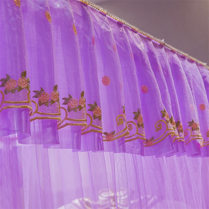 91家纺网 家纺一手货源 找家纺 舞夜盛世 2026新款超大空间加密加厚导轨款蚊帐-D-01 D-01-紫色