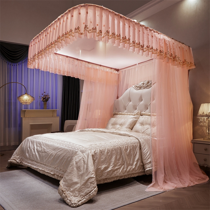 91家纺网 家纺一手货源 找家纺 舞夜盛世 2026新款超大空间加密加厚导轨款蚊帐-D-01 D-01-玉色