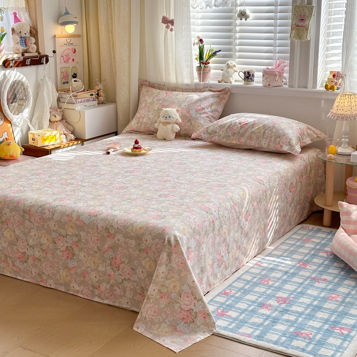 91家纺网 家纺一手货源 找家纺 绵庭家纺 2026新款全棉印花四件套 柔瓣梦