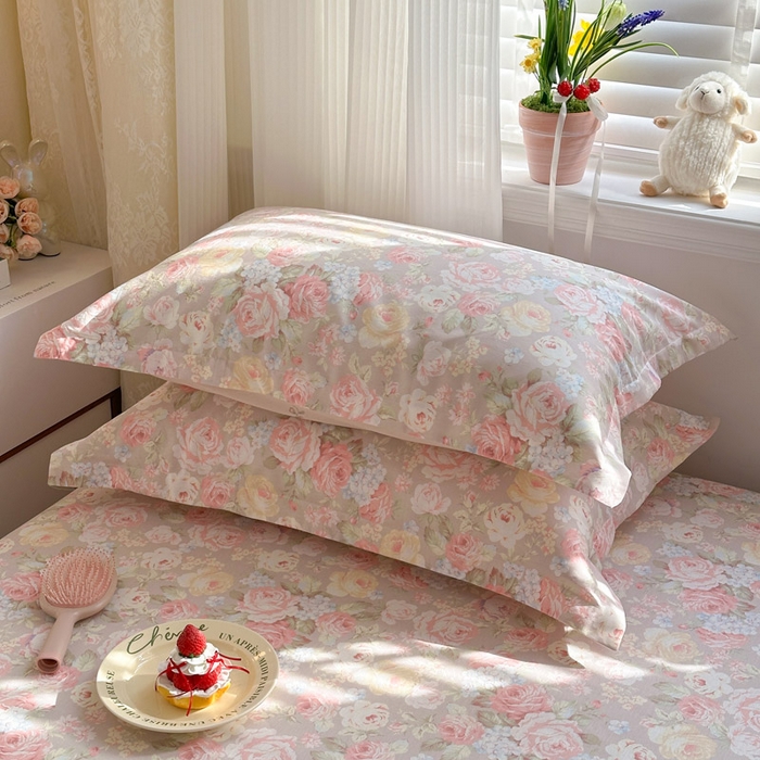 91家纺网 家纺一手货源 找家纺 绵庭家纺 2026新款全棉印花四件套 柔瓣梦