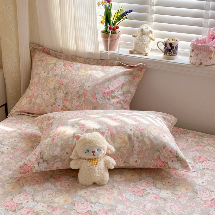 91家纺网 家纺一手货源 找家纺 绵庭家纺 2026新款全棉印花四件套 柔瓣梦