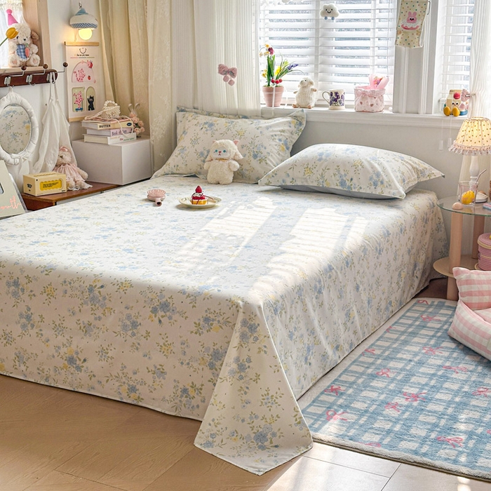 91家纺网 家纺一手货源 找家纺 绵庭家纺 2026新款全棉印花四件套 苏林-米黄