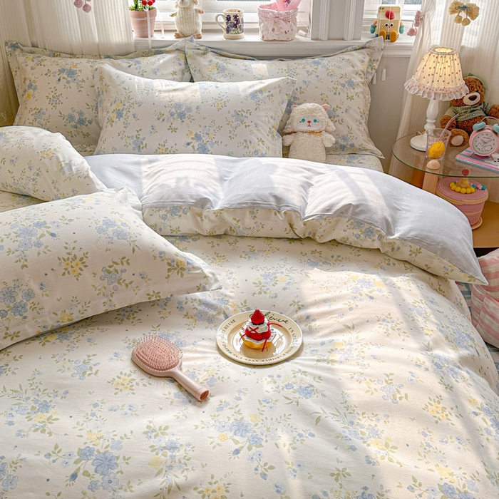 91家纺网 家纺一手货源 找家纺 绵庭家纺 2026新款全棉印花四件套 苏林-米黄