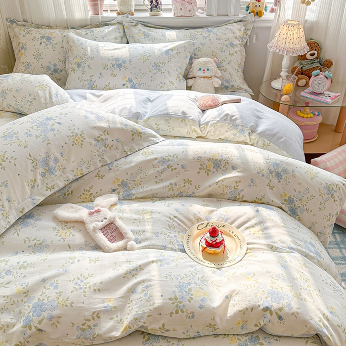 91家纺网 家纺一手货源 找家纺 绵庭家纺 2026新款全棉印花四件套 苏林-米黄