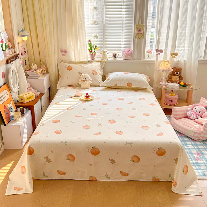 91家纺网 家纺一手货源 找家纺 绵庭家纺 2026新款全棉印花四件套 甜桔小兔