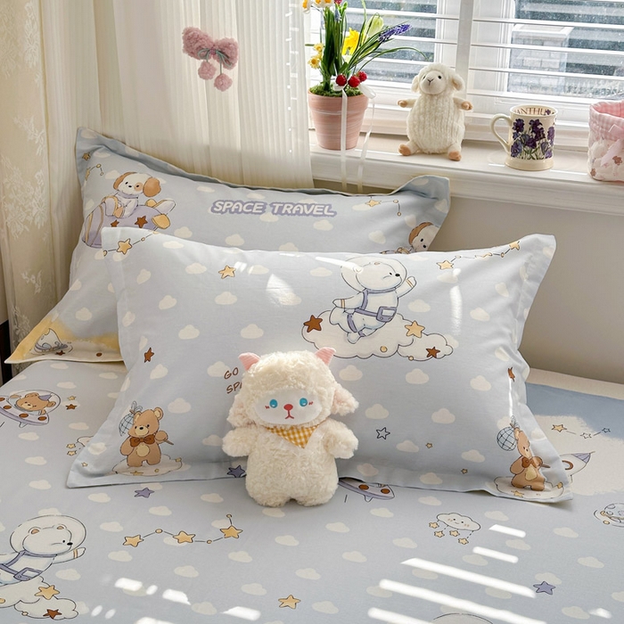 91家纺网 家纺一手货源 找家纺 绵庭家纺 2026新款全棉印花四件套 汪汪宇航记