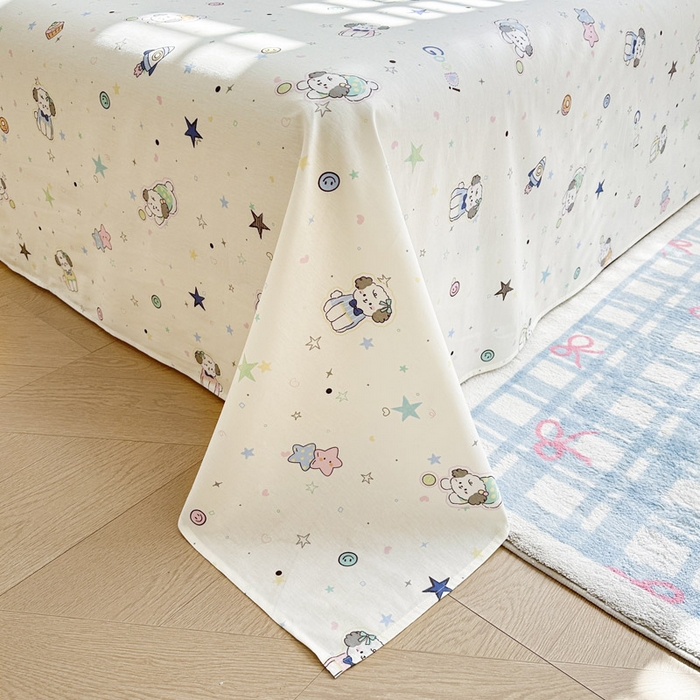 91家纺网 家纺一手货源 找家纺 绵庭家纺 2026新款全棉印花四件套 星空狗狗