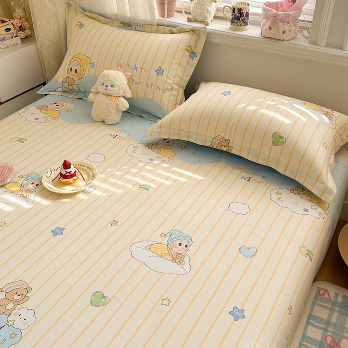 91家纺网 家纺一手货源 找家纺 绵庭家纺 2026新款全棉印花四件套 星语星愿