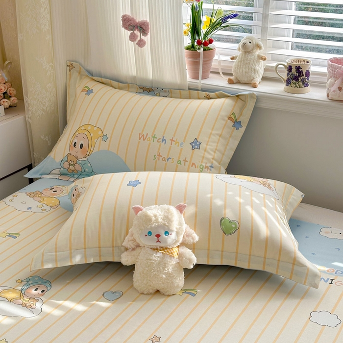 91家纺网 家纺一手货源 找家纺 绵庭家纺 2026新款全棉印花四件套 星语星愿