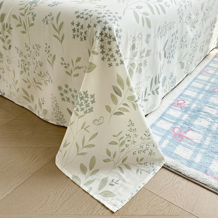 91家纺网 家纺一手货源 找家纺 绵庭家纺 2026新款全棉印花四件套 叶之恋