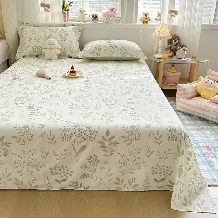 91家纺网 家纺一手货源 找家纺 绵庭家纺 2026新款全棉印花四件套 叶之恋