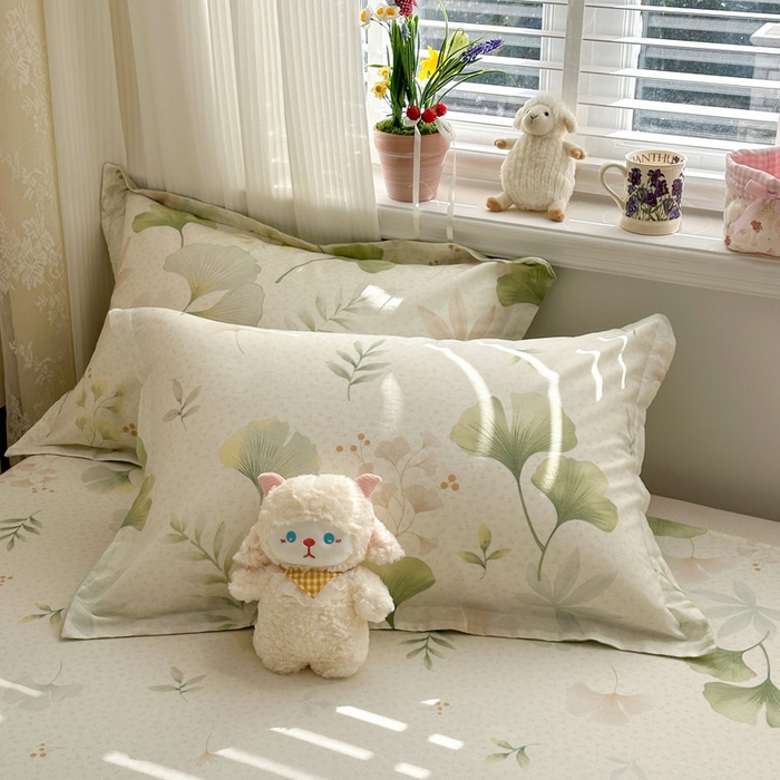 91家纺网 家纺一手货源 找家纺 绵庭家纺 2026新款全棉印花四件套 银杏疏影