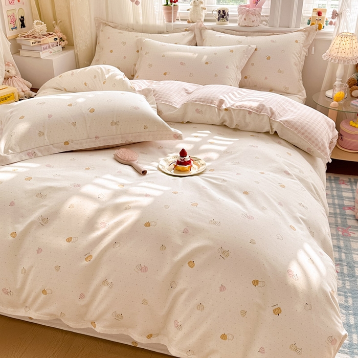 91家纺网 家纺一手货源 找家纺 绵庭家纺 2026新款全棉印花四件套 园可可