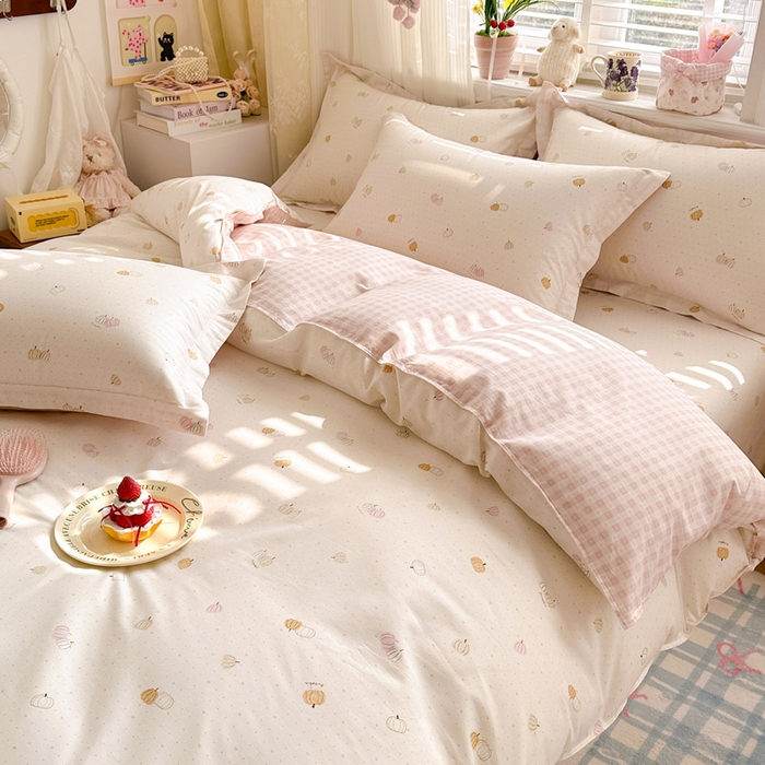 91家纺网 家纺一手货源 找家纺 绵庭家纺 2026新款全棉印花四件套 园可可