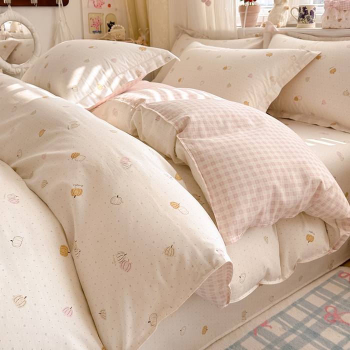 91家纺网 家纺一手货源 找家纺 绵庭家纺 2026新款全棉印花四件套 园可可