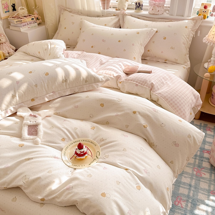 91家纺网 家纺一手货源 找家纺 绵庭家纺 2026新款全棉印花四件套 园可可