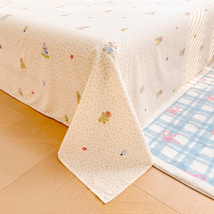 91家纺网 家纺一手货源 找家纺 绵庭家纺 2026新款全棉印花四件套 云朵小森林