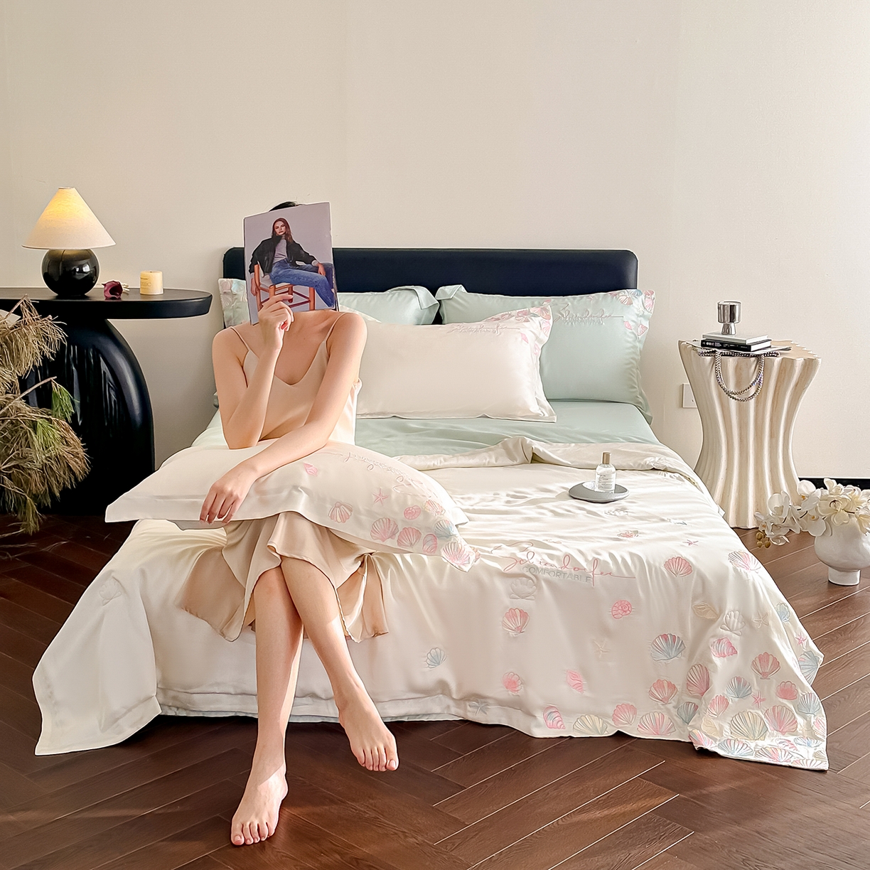 91家纺网 家纺一手货源 找家纺 （总）置顶家纺 2026新款水洗天丝夏被四件套-海洋之星