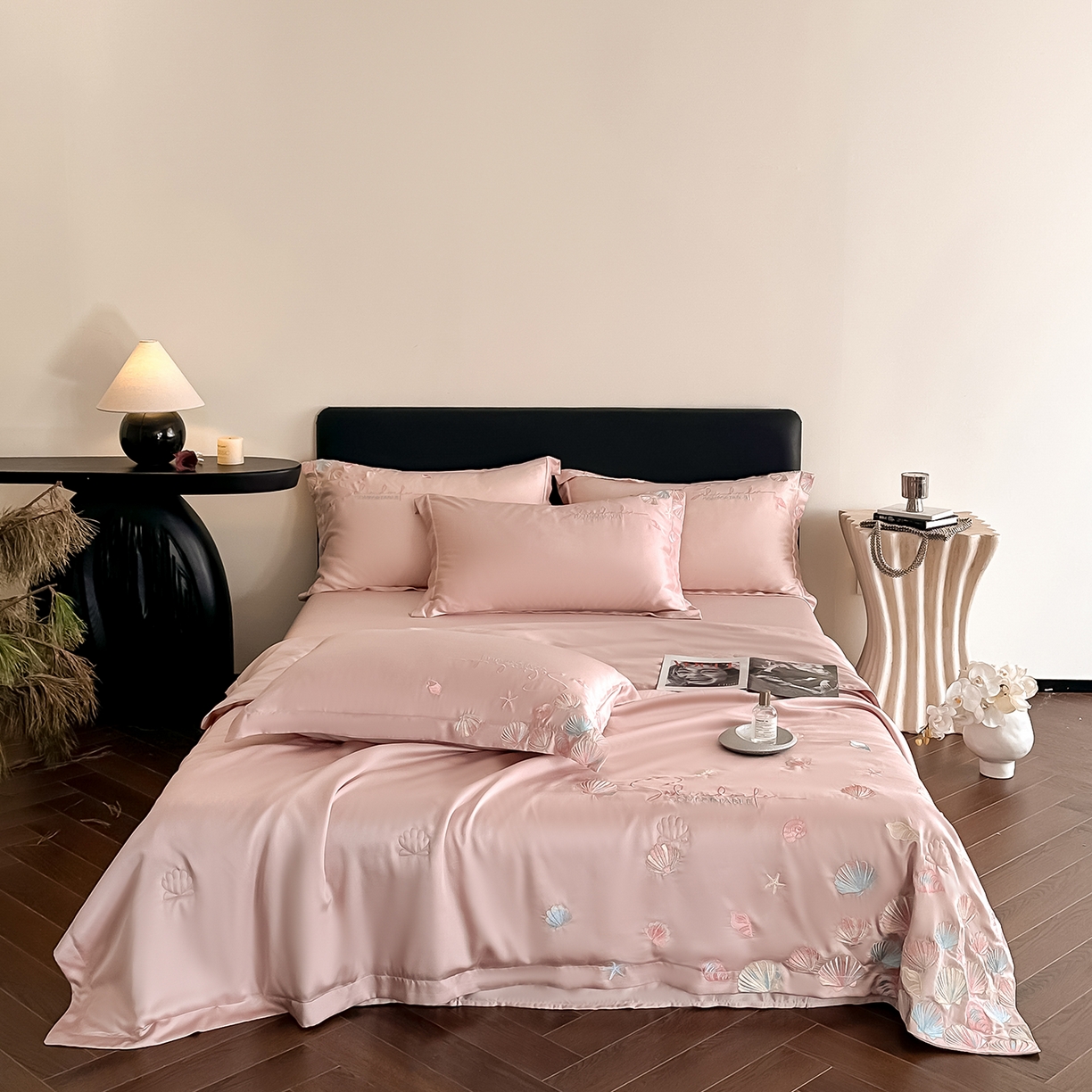 91家纺网 家纺一手货源 找家纺 置顶家纺 2026新款水洗天丝夏被四件套-海洋之星 海洋之星-浅豆紫