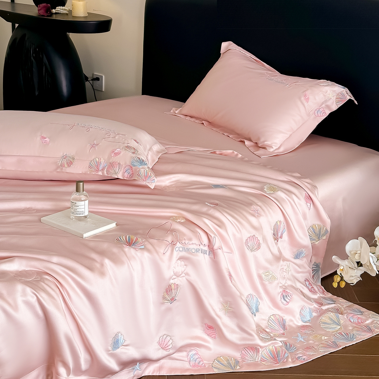 91家纺网 家纺一手货源 找家纺 置顶家纺 2026新款水洗天丝夏被四件套-海洋之星 海洋之星-粉