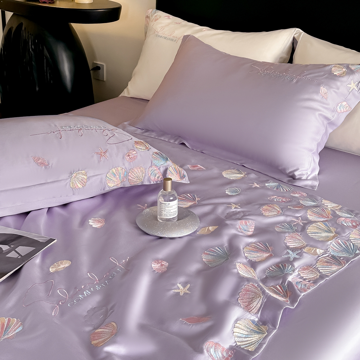 91家纺网 家纺一手货源 找家纺 置顶家纺 2026新款水洗天丝夏被四件套-海洋之星 海洋之星-香芋紫