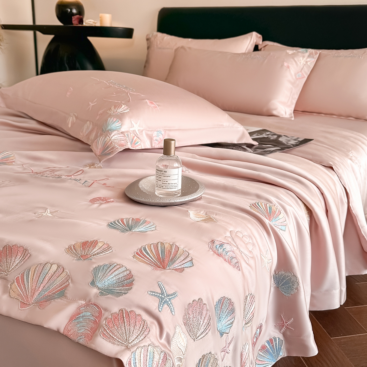 91家纺网 家纺一手货源 找家纺 置顶家纺 2026新款水洗天丝夏被四件套-海洋之星 海洋之星-浅豆紫