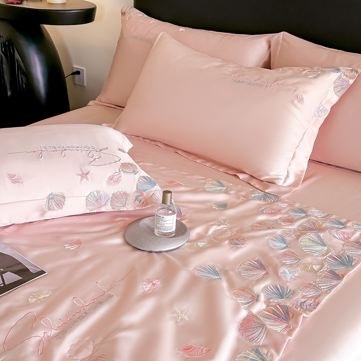 91家纺网 家纺一手货源 找家纺 置顶家纺 2026新款水洗天丝夏被四件套-海洋之星 海洋之星-粉