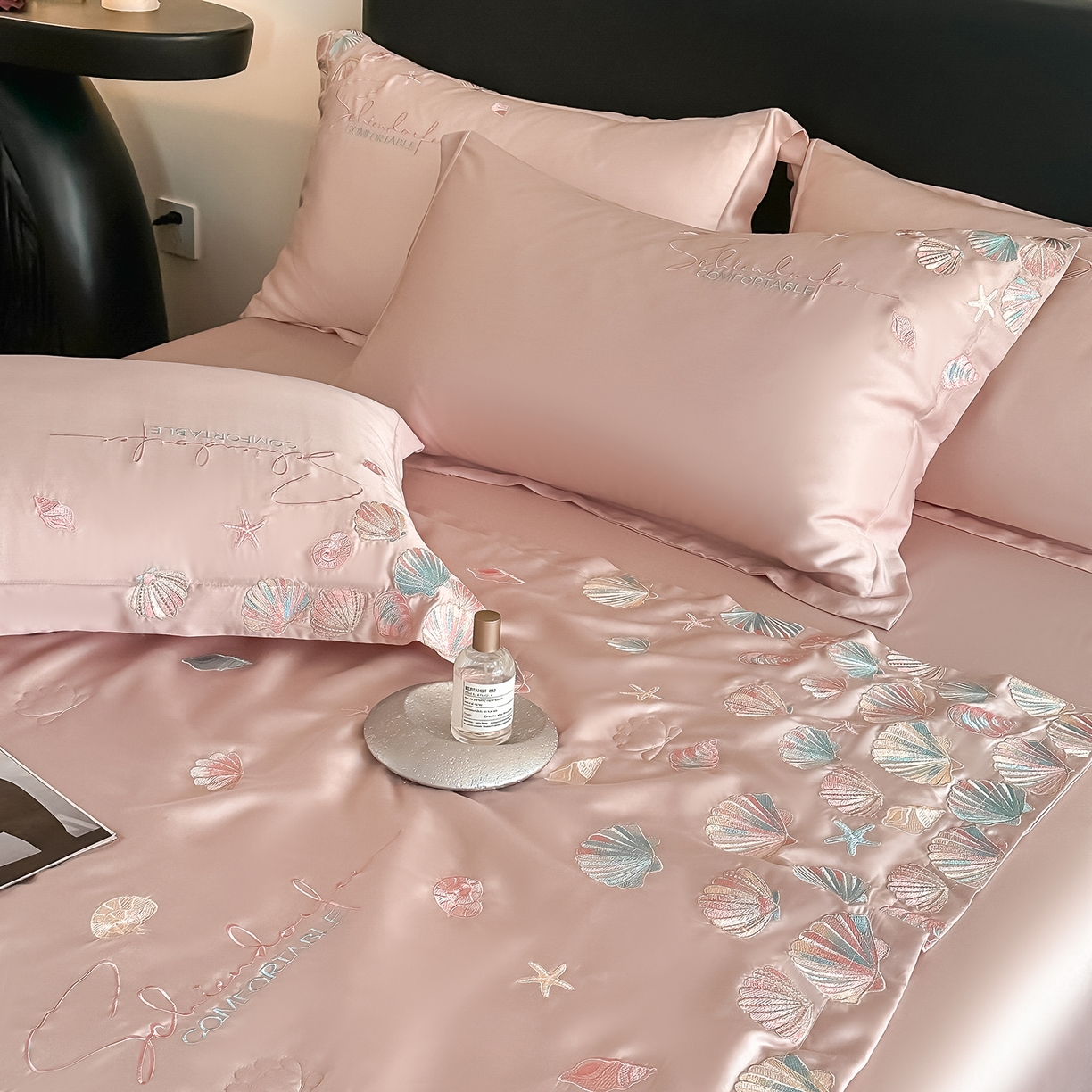 91家纺网 家纺一手货源 找家纺 置顶家纺 2026新款水洗天丝夏被四件套-海洋之星 海洋之星-浅豆紫