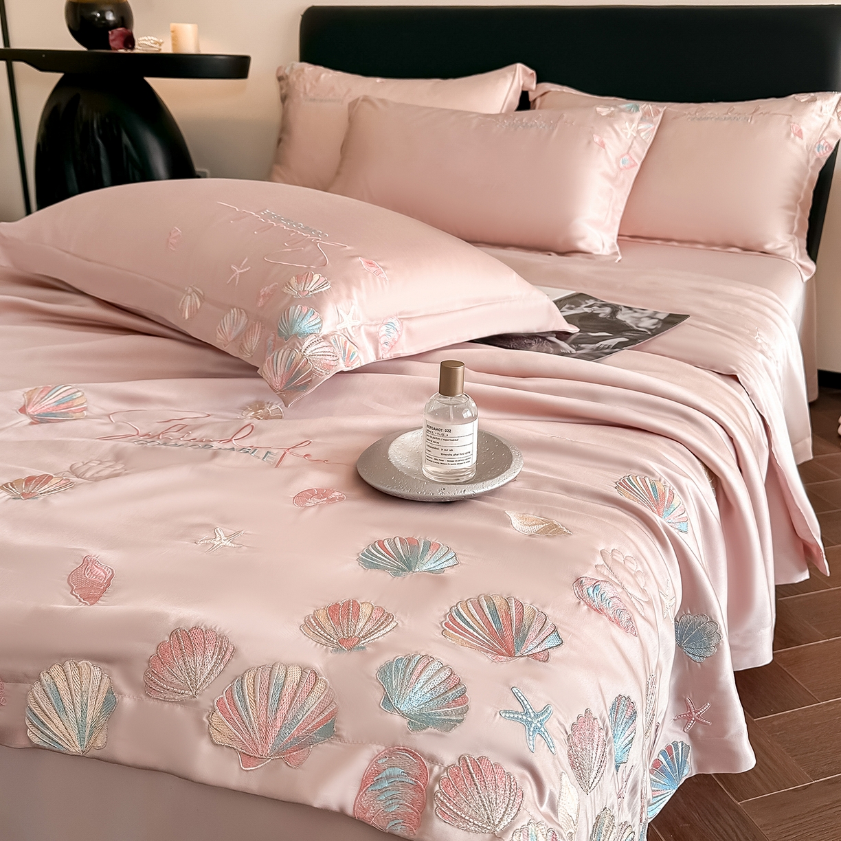 91家纺网 家纺一手货源 找家纺 置顶家纺 2026新款水洗天丝夏被四件套-海洋之星 海洋之星-浅豆紫