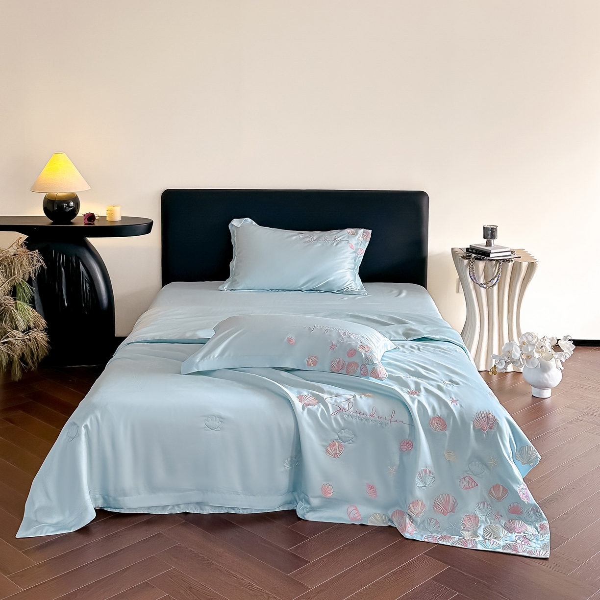 91家纺网 家纺一手货源 找家纺 置顶家纺 2026新款水洗天丝夏被四件套-海洋之星 海洋之星-天蓝