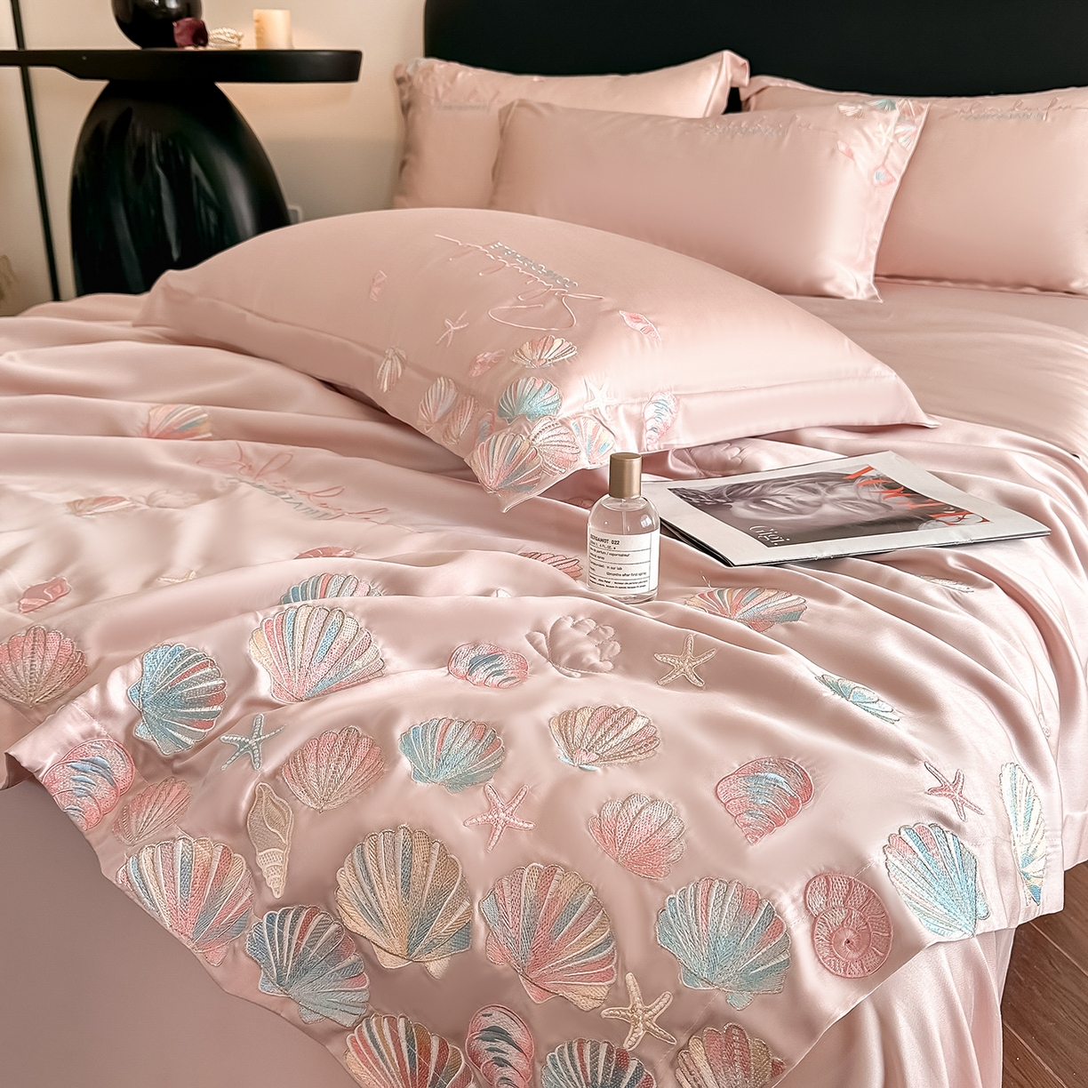 91家纺网 家纺一手货源 找家纺 置顶家纺 2026新款水洗天丝夏被四件套-海洋之星 海洋之星-浅豆紫