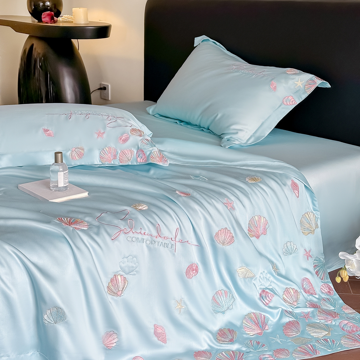 91家纺网 家纺一手货源 找家纺 置顶家纺 2026新款水洗天丝夏被四件套-海洋之星 海洋之星-天蓝